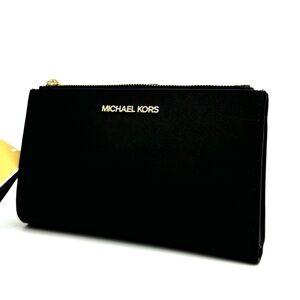Michael Kors Large Double Zip Wallet Wristlet Black (NWT)